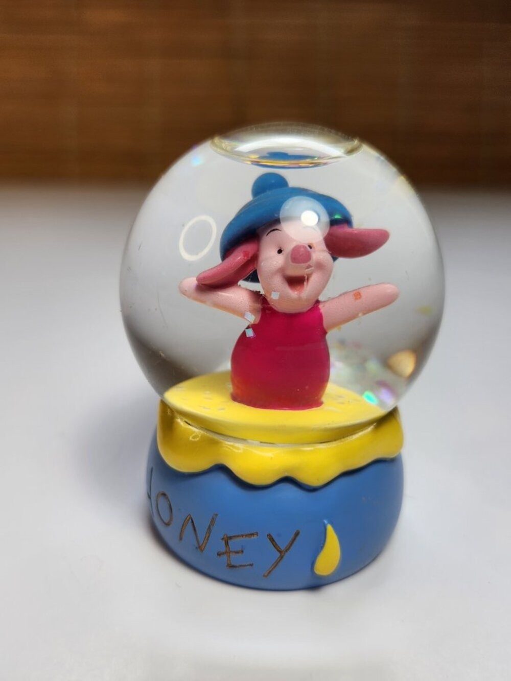 Vintage Disney Store Mini Piglet Honey Pot Water Snow Globe 2.75"